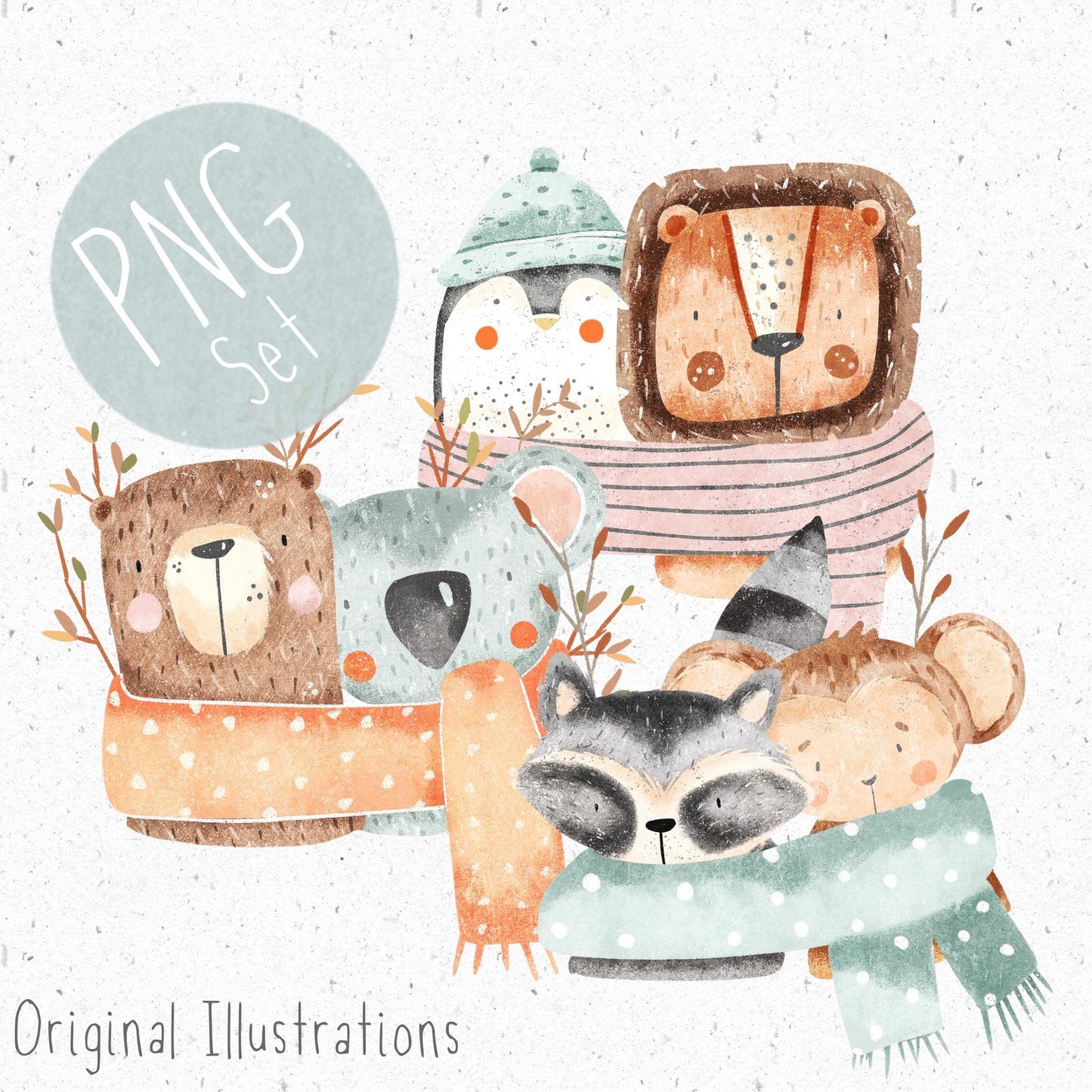 3 Winter Duos PNG set