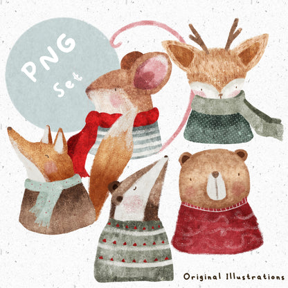 5 Autumn Friends PNG Set