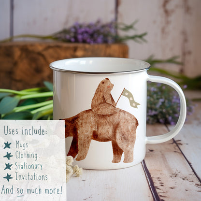 Mama Bear and Cubs PNG Set