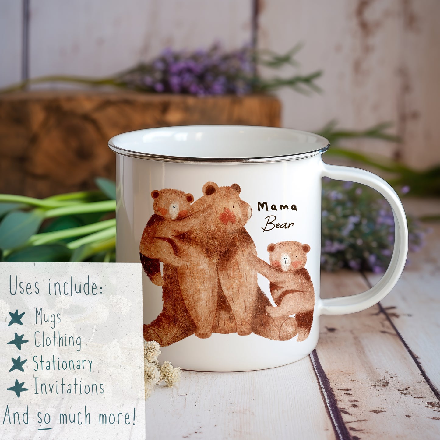 Mama Bear and cubs PNG