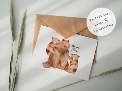 Mama Bear and cubs PNG