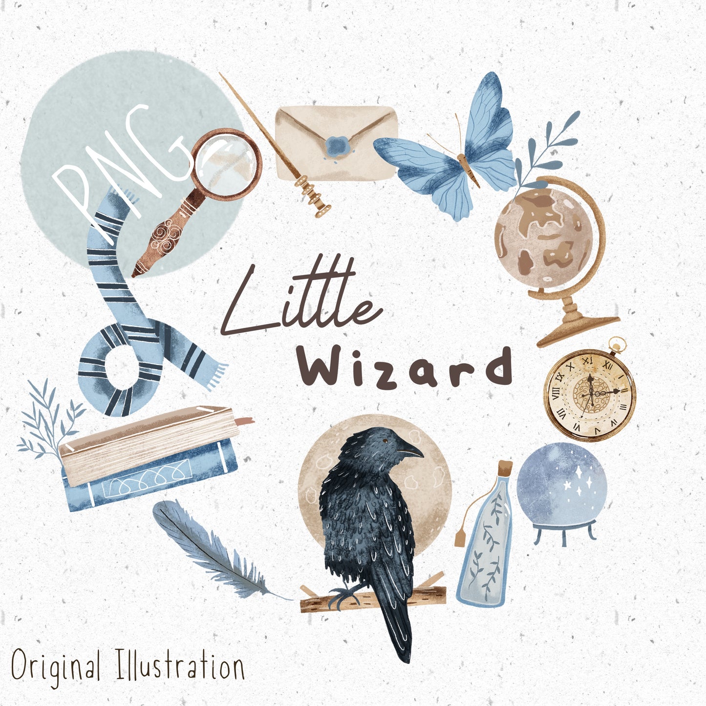 Little Raven Wizard PNG