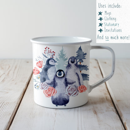 Winter Penguins PNG