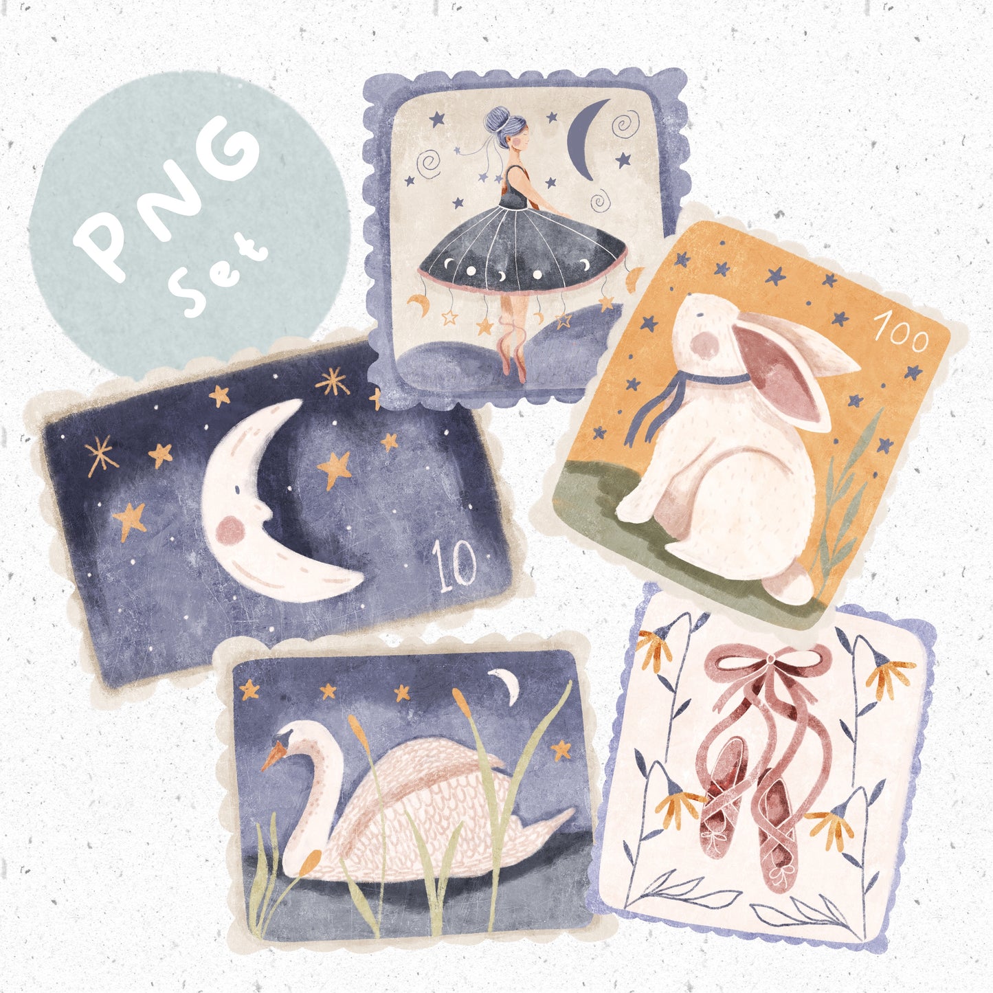 Fairytale Stamps PNG Set