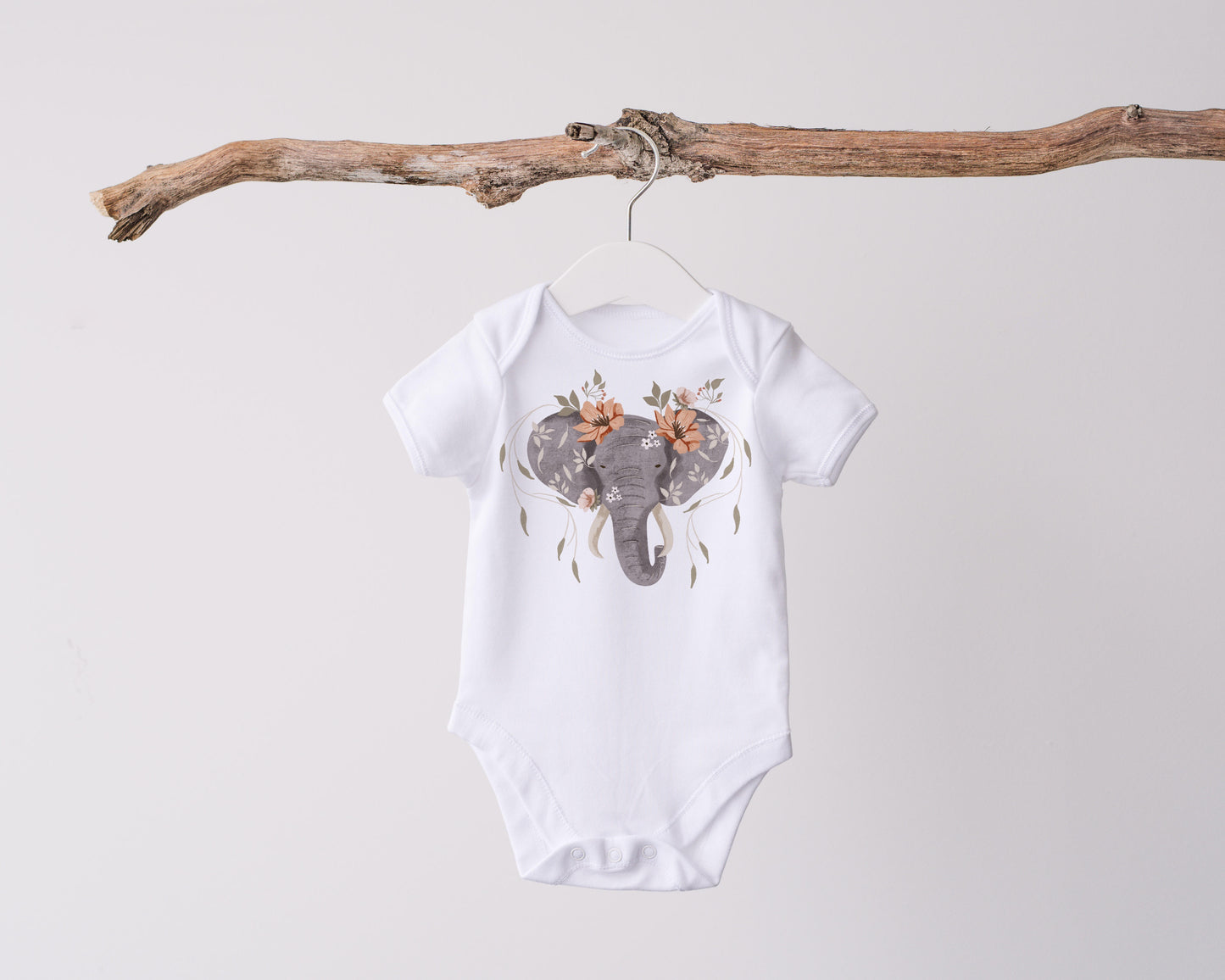Floral elephant Trio PNG Set