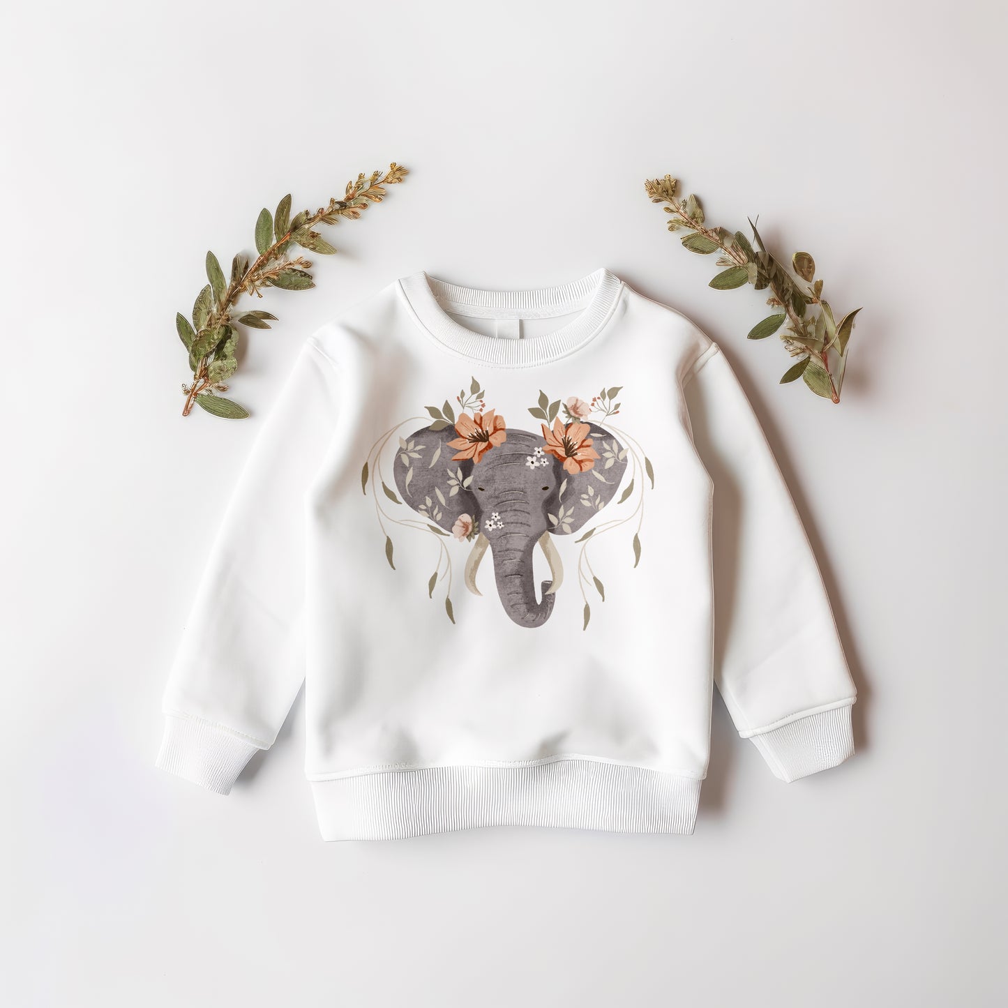 Floral elephant Trio PNG Set