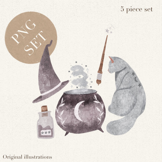 Lilac Witch PNG Set