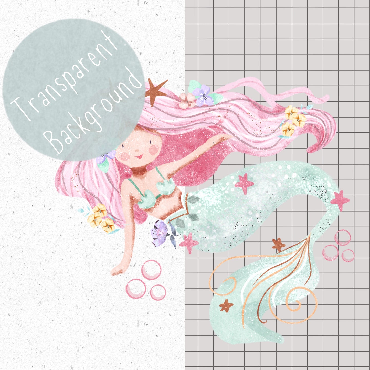 Pink Mermaid PNG