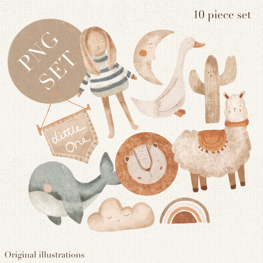 10 piece New Baby PNG Set