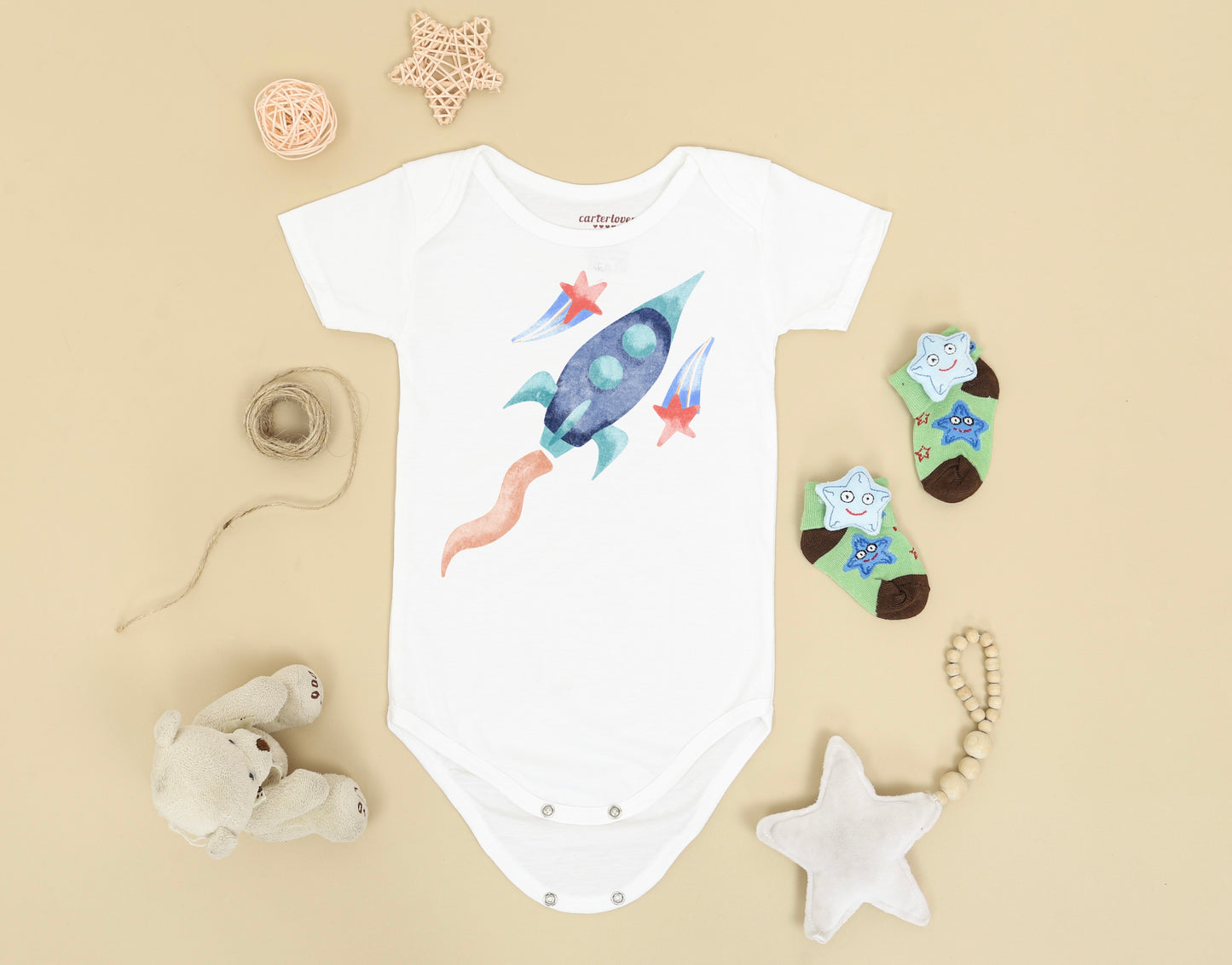 Rocket and Stars PNG