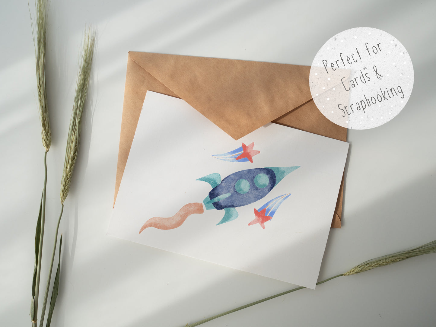 Rocket and Stars PNG
