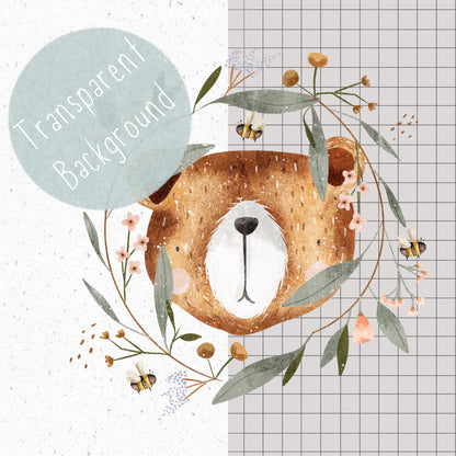 Bear in Wreath PNG