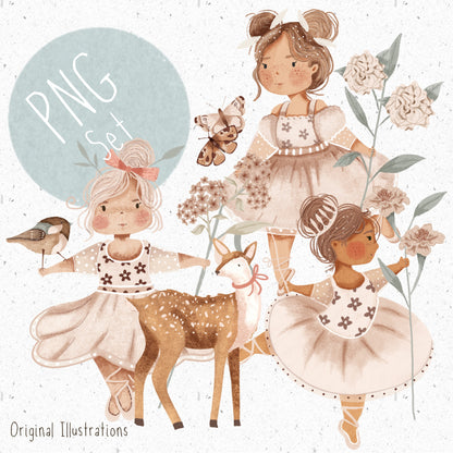 Little Ballerina PNG Set