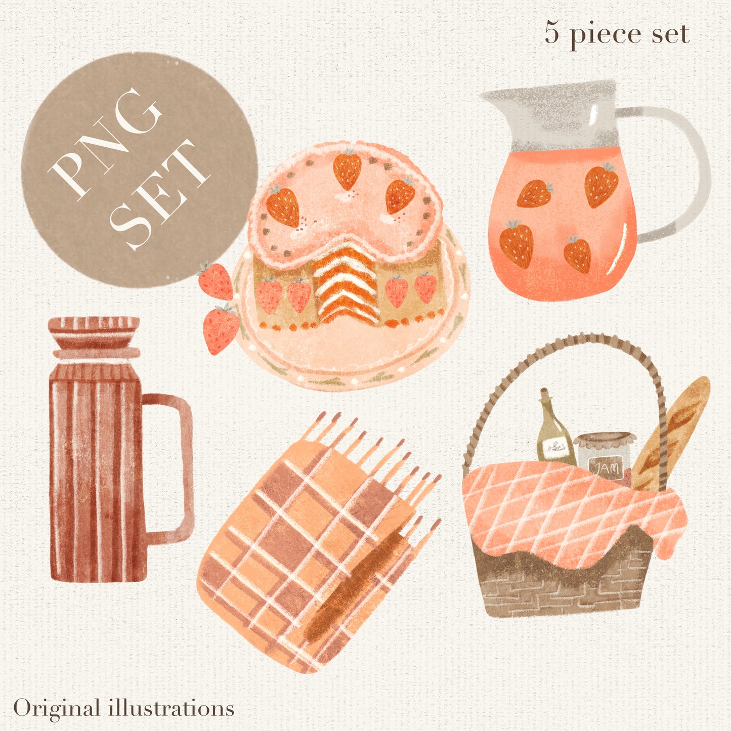 Cute Picnic PNG Set