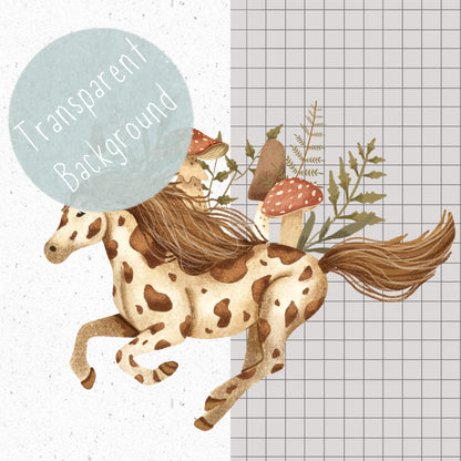 Mushroom Horse PNG Set