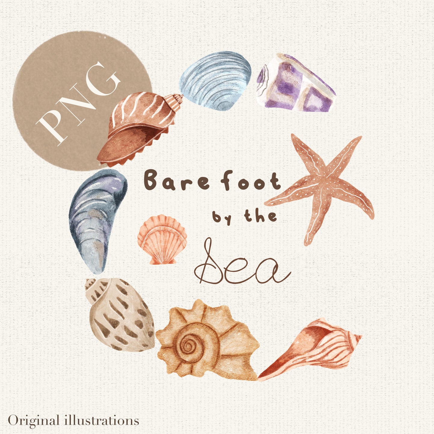 Bare foot by the sea PNG