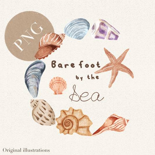 Bare foot by the sea PNG