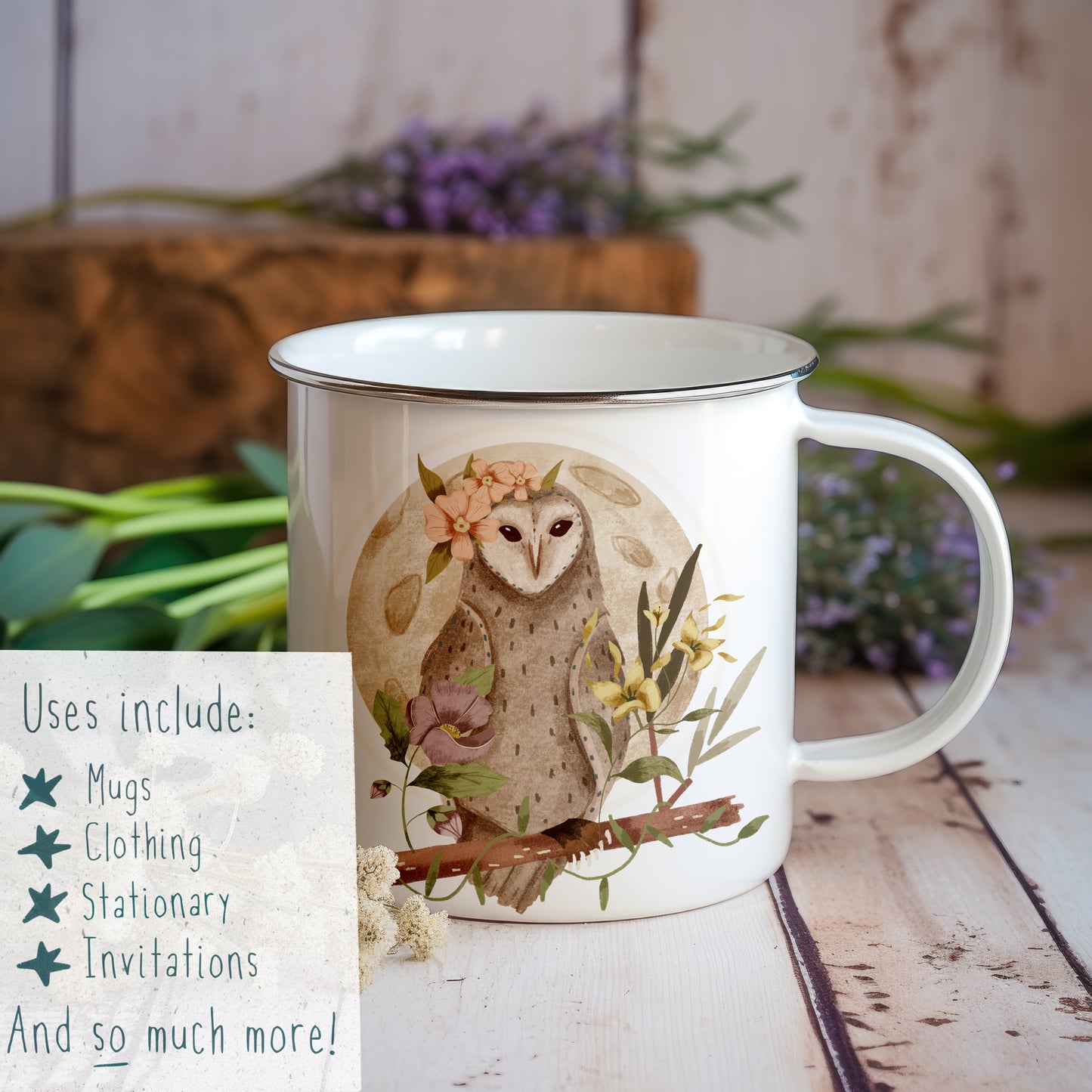 Floral Owl PNG Set