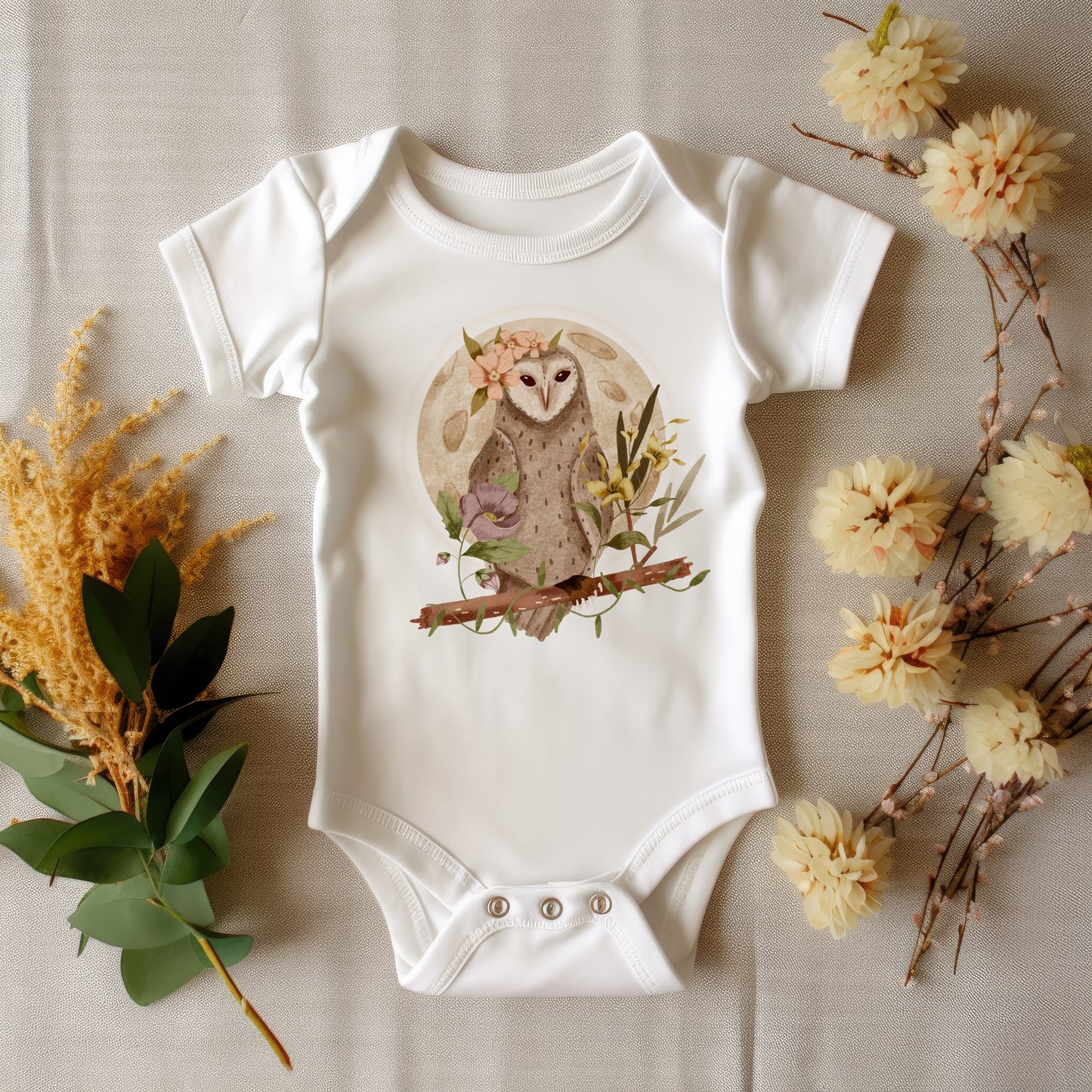 Floral Owl PNG Set