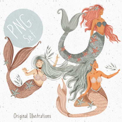 Mermaid Friends PNG Set