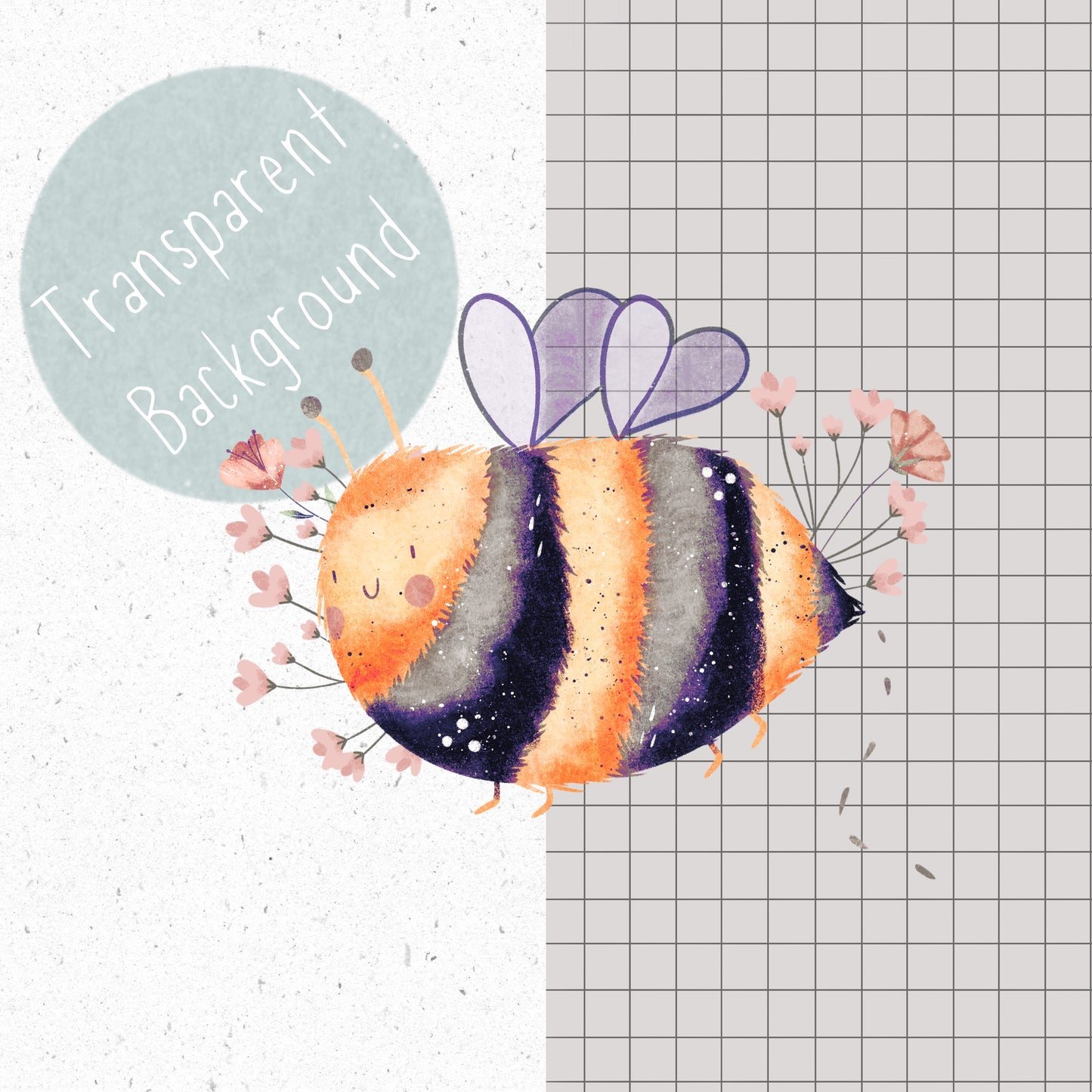 Floral Bugs PNG Set