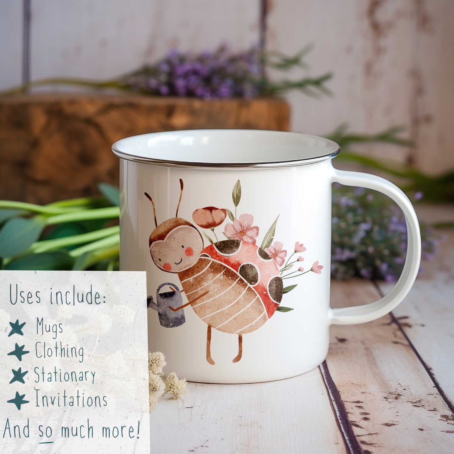 Floral Bugs PNG Set