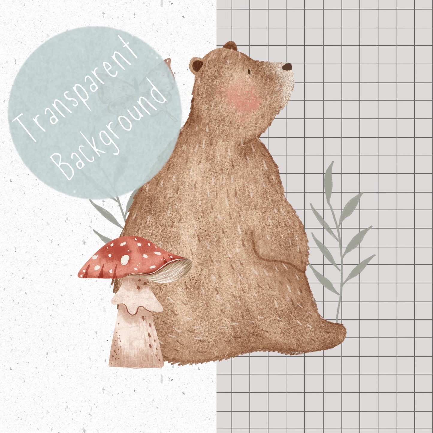 Mushroom Bear PNG