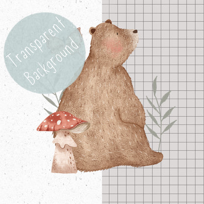 Mushroom Bear PNG
