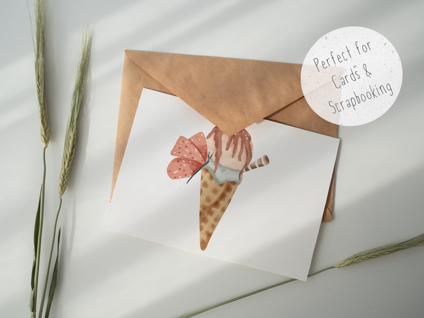 Ice-cream & Butterfly PNG Set
