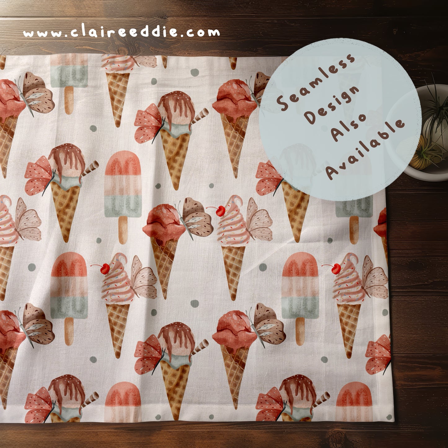 Ice-cream & Butterfly PNG Set
