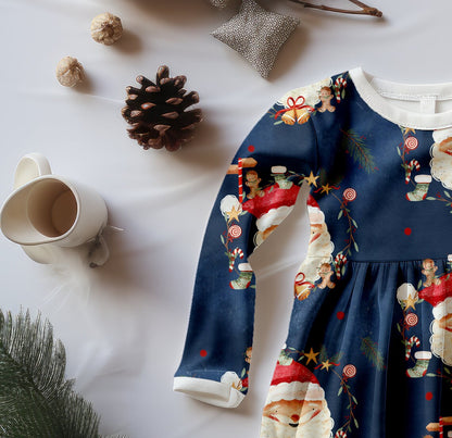 Long Sleeved Christmas Pine Dress Mock-up