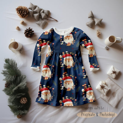 Long Sleeved Christmas Pine Dress Mock-up
