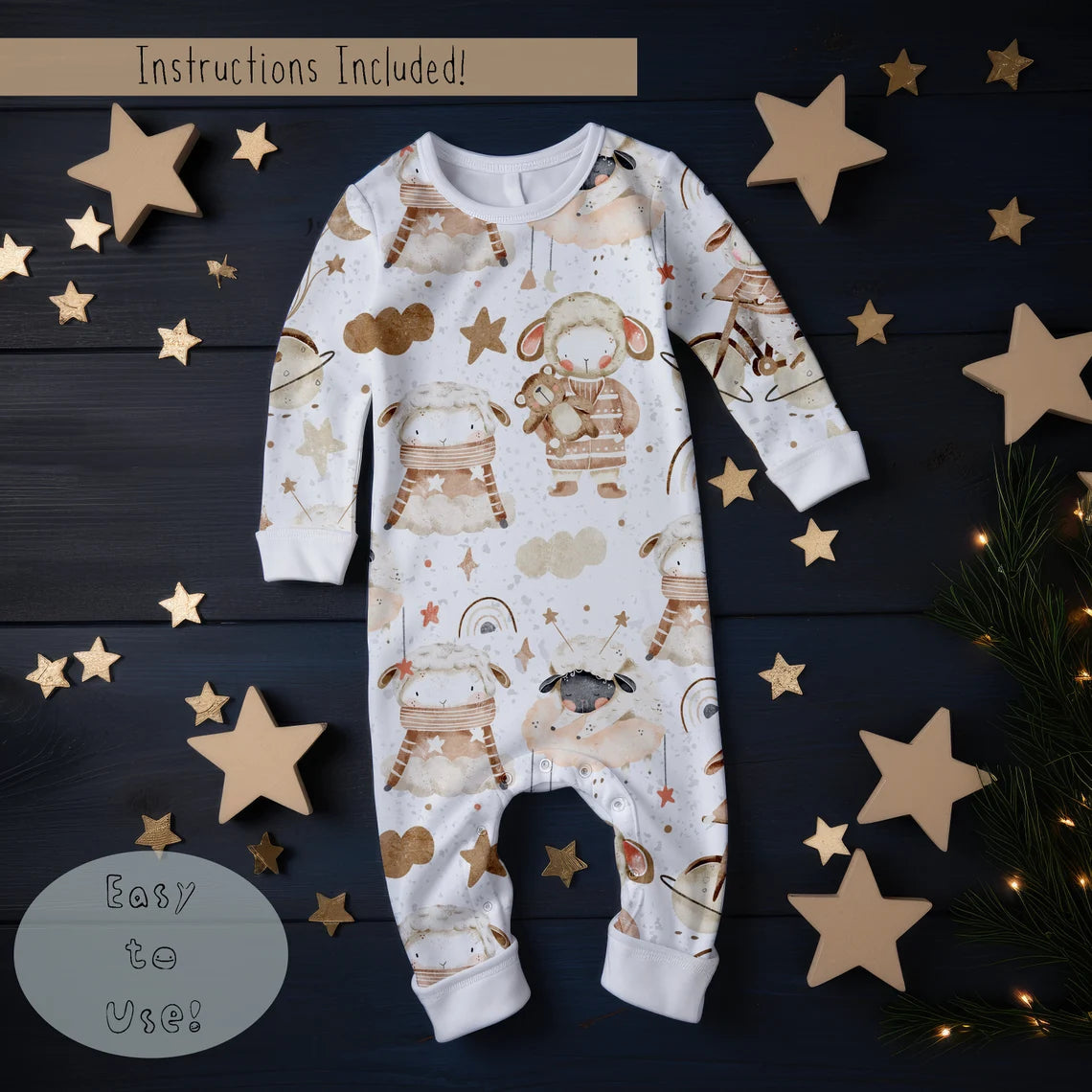 Baby Coverall / Sleepsuit Mockup - Boys Theme