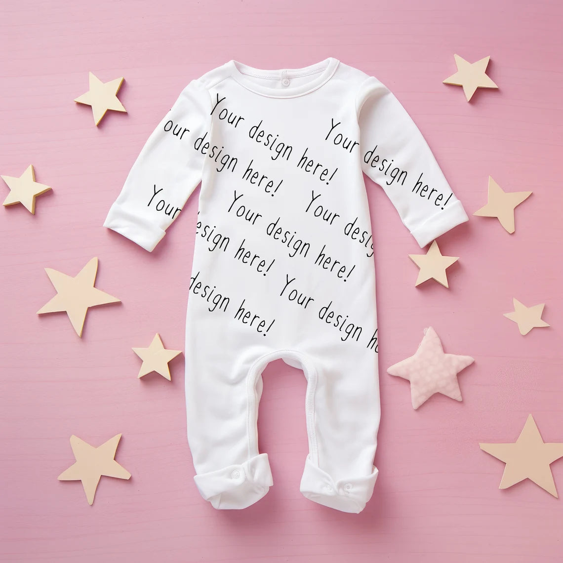 Baby Coverall / Sleepsuit Mockup - Girls Theme