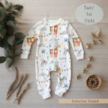 Baby Coverall / Sleepsuit Mockup - Boho Theme