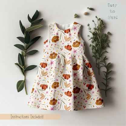 Girls Dress Leafy Mock-up