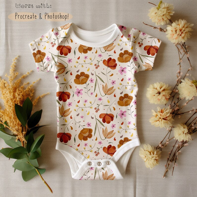 Baby Onesie Boho Mock-up