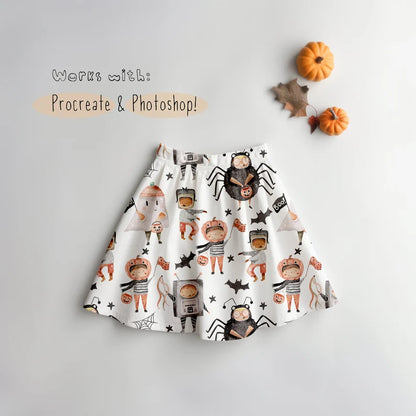 Kids Skirt Halloween Mock-up
