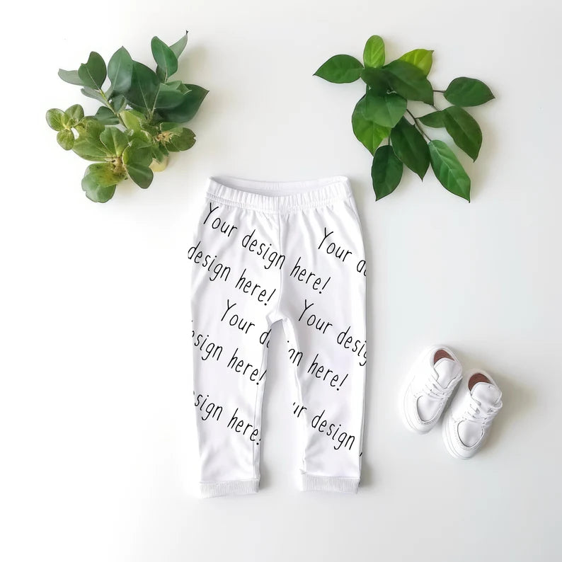 Kids Leggings Leafy Mock-up
