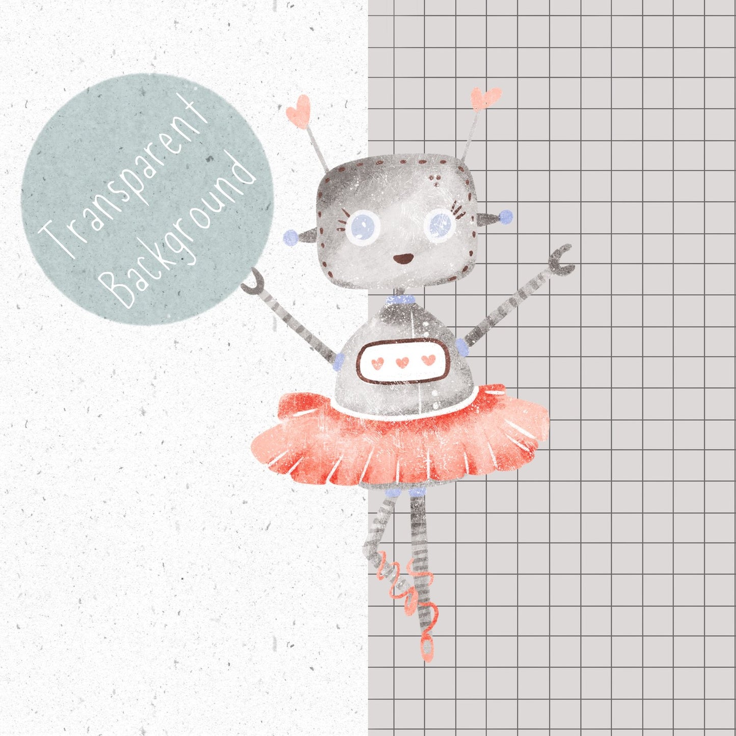 Ballerina Robot PNG Set