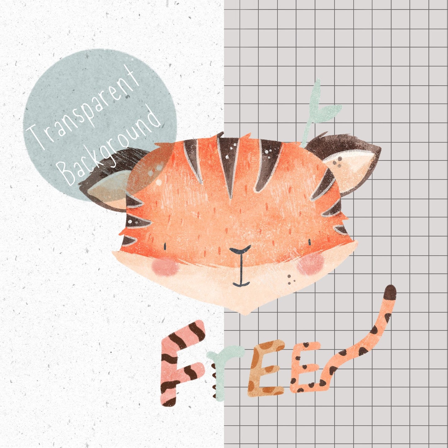 Lion & Tiger PNG Set