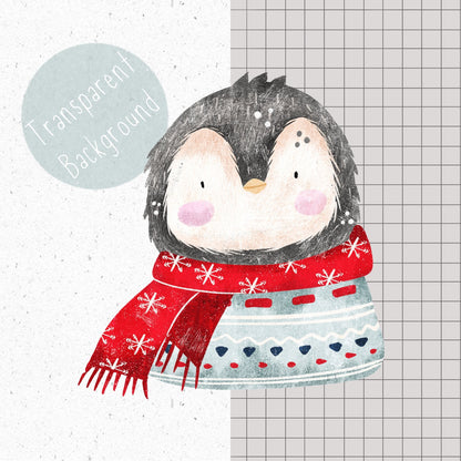 Winter Penguin PNG