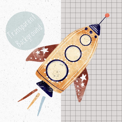 3 Rockets PNG Set